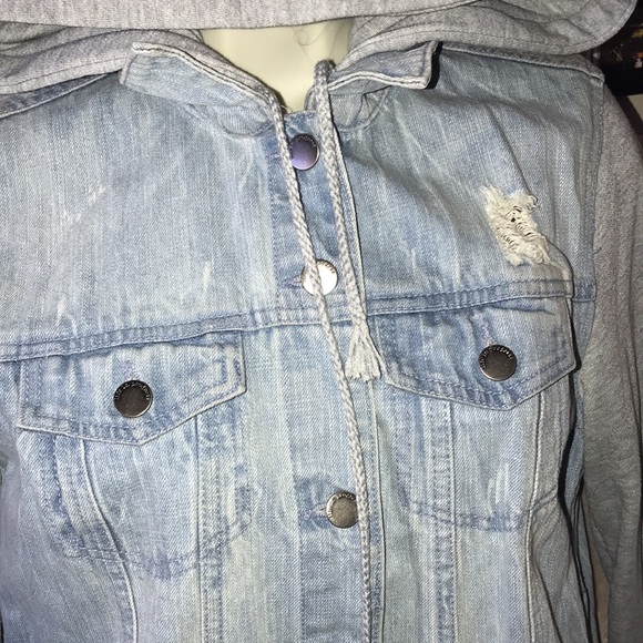 Forever 21 life in progress jean and sweat hooded jacket US medium 💕 - Picture 3 of 9